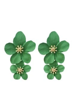 Shyla Green Multi Flower Earrings