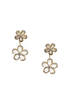 Blina Gold Flower Earrings -Luxury Evening Wear Store earrings252 40953717 9ce6 4a2e 8c83 d4a5946d6e3e