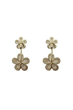 Blina Gold Flower Earrings -Luxury Evening Wear Store earrings253