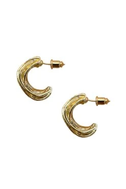 Clarina Gold Hoop Earrings -Luxury Evening Wear Store earrings262
