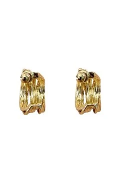 Clarina Gold Hoop Earrings -Luxury Evening Wear Store earrings263