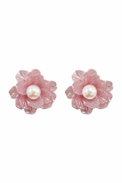 Nevali Pink Flower Earrings -Luxury Evening Wear Store earrings294 55821571 8195 46ee 9de9 a9455178d81b
