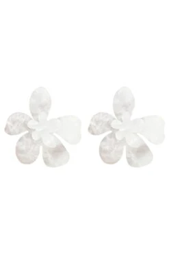 Kimberly White Statement Earrings