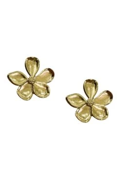 Miuccia Gold Flower Earrings -Luxury Evening Wear Store earrings379 2766759b 2961 46ac 878b 900092b84683