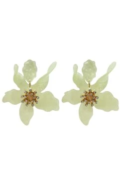 Briella Lime Flower Earrings