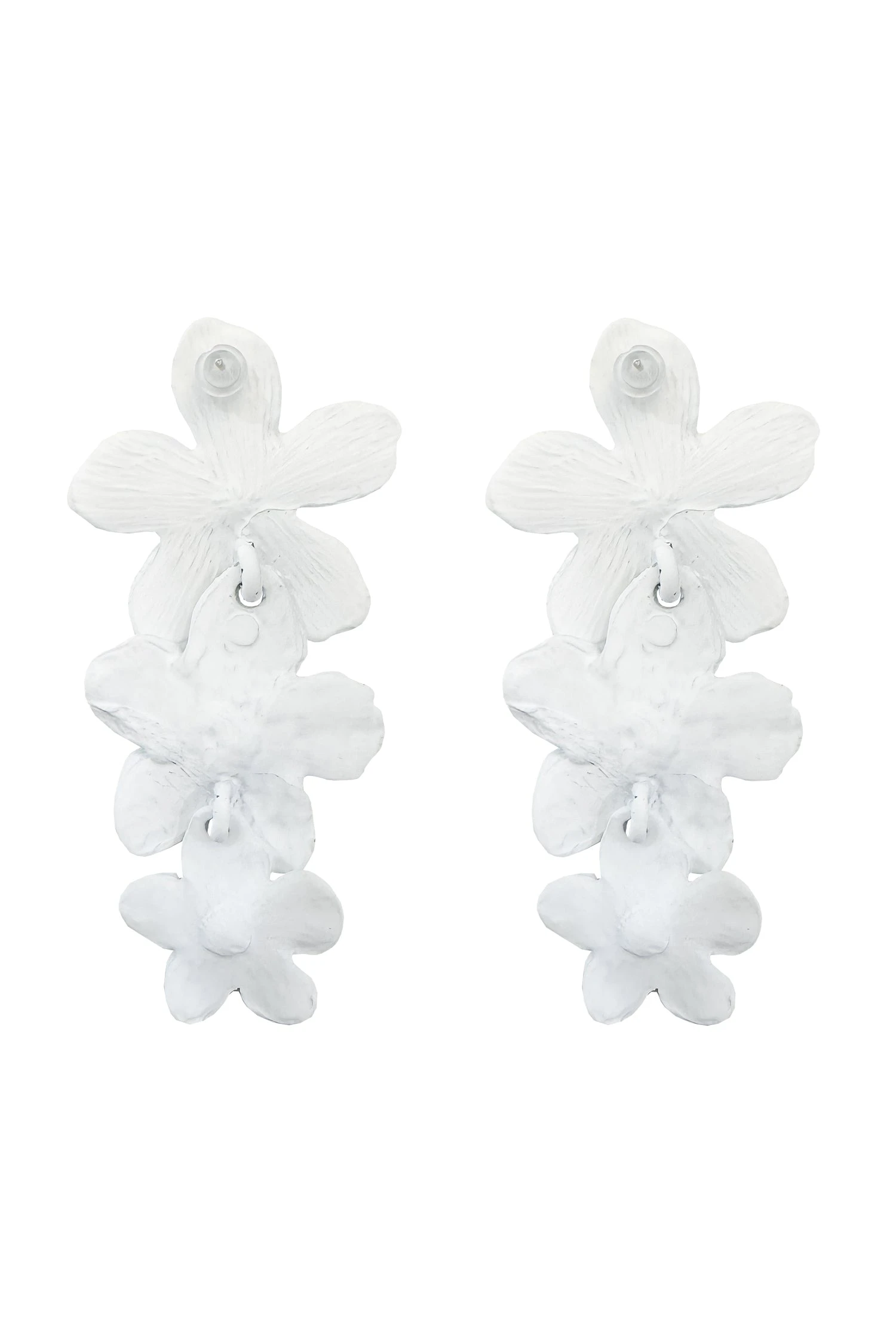 Niki White Flower Drop Earrings 6 Niki White Flower Drop Earrings - Image 6