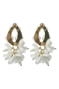 Madison White Flower Earrings -Luxury Evening Wear Store earrings94