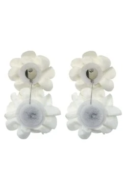 Meghan Cream Flower Drop Earrings 8 Meghan Cream Flower Drop Earrings -Luxury Evening Wear Store earrings97