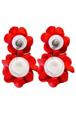 Meghan Red Flower Drop Earrings -Luxury Evening Wear Store flower3 c21b37c9 35ef 4228 8601 d502de6339b1