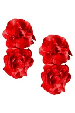 Meghan Red Flower Drop Earrings -Luxury Evening Wear Store flower 487eae4e 6fa0 4219 b924 a2b40bba50d2