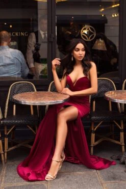 Mabelle - Deep Red -Luxury Evening Wear Store ls47