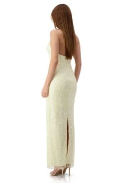 Romina Beaded Halter Neck Cream Gown -Luxury Evening Wear Store romina 3
