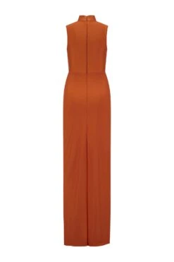Rosina High Neck Rust Gown 17 Rosina High Neck Rust Gown -Luxury Evening Wear Store rosina 2 gm