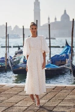 Susanna Dress -Luxury Evening Wear Store whiteflower2