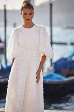 Susanna Dress -Luxury Evening Wear Store whiteflower3